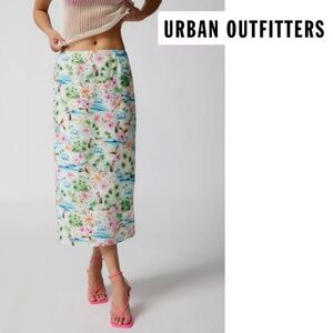 Urban Outfitters Beachy Printed Midi Skirt